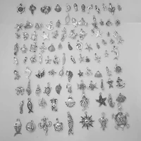 100pcsset fish tortoise shape accessorie tibetan vintage alloy findings fashion jewelry charms for making diy handmade