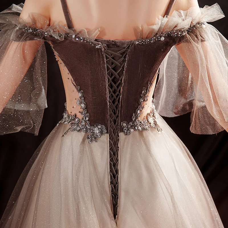 

Crystal Sequin Beading New For Women Elegant Date Ceremony Party Prom Gown Formal Gala Events Luxury Long Evening Dresses