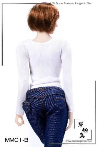 

Manmodel 1:6 MM01B Female White Long-sleeved Round Neck Bottoming Shirt Clothes