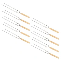 10pcs stainless steel u shaped barbecue forks fork marshmallow roasting sticks smores skewers for outdoor grilling