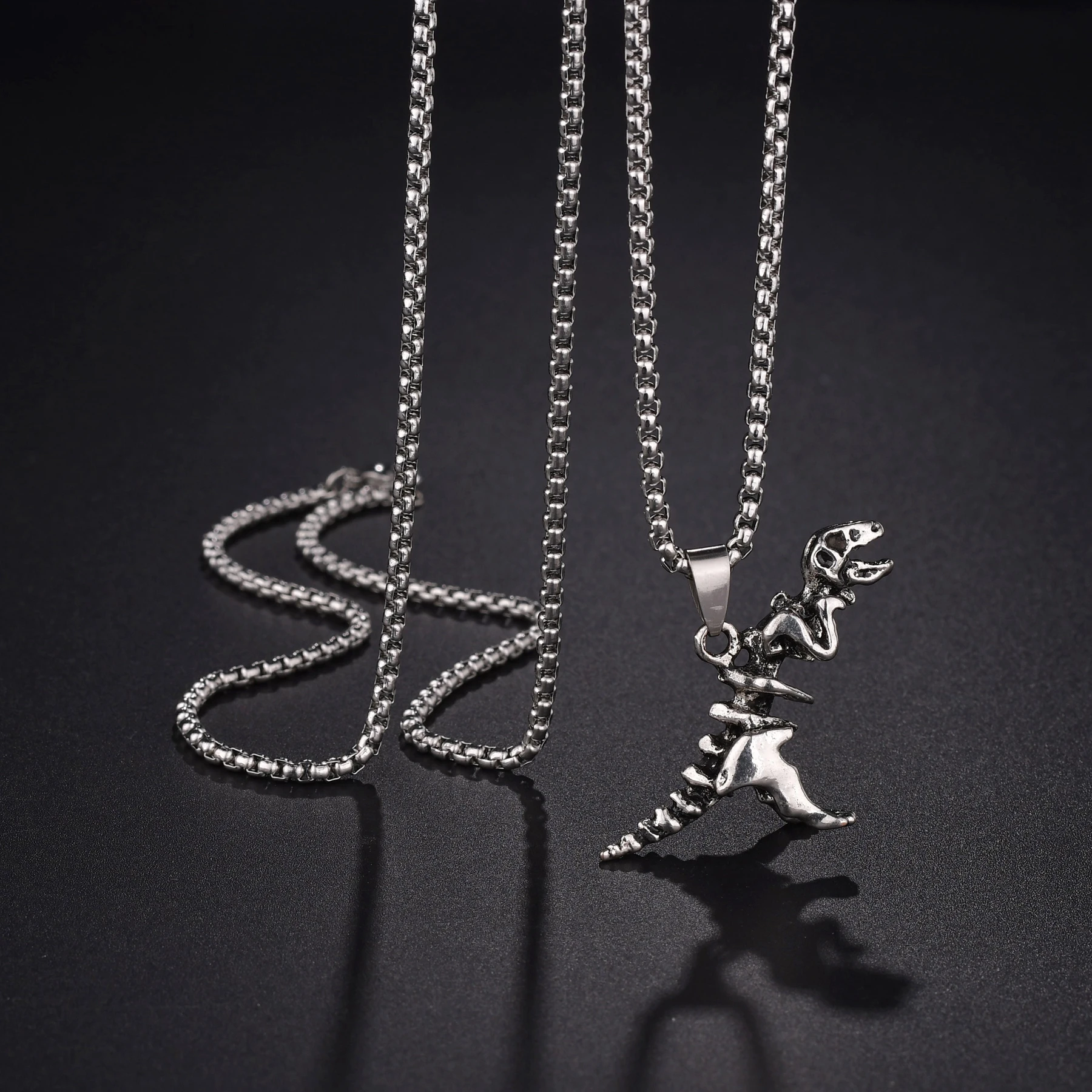 Сексуальное длинное ожерелье готический Тираннозавр Рекс скелет подвеска
