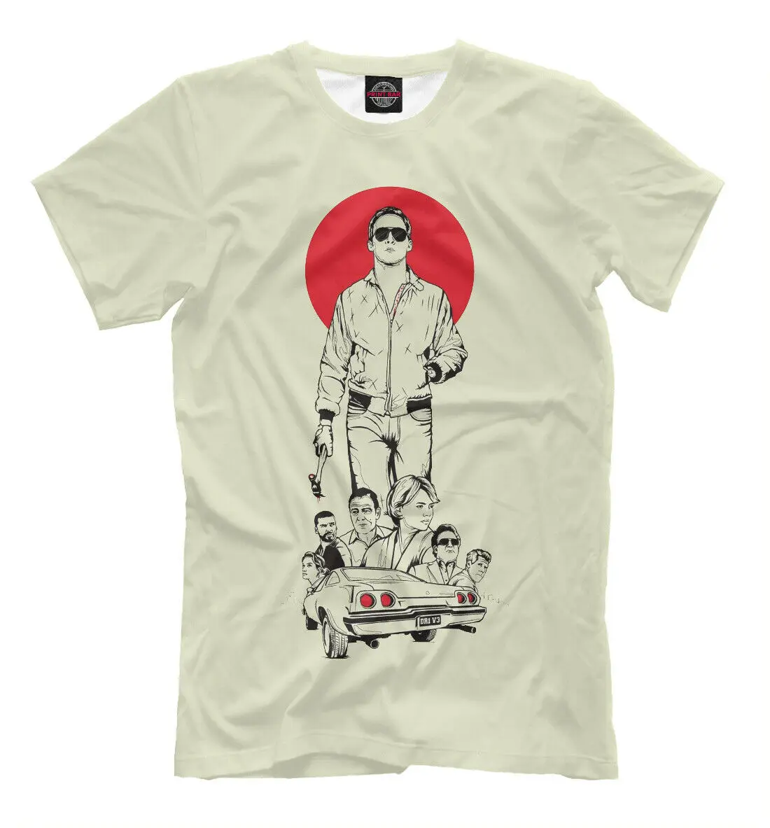 Ведущая футболка экшн фильмы 2011 Райан Гослинг принт культовые фильмы|Мужские