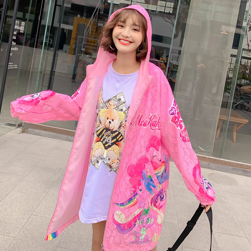 2020 весеннее Новое поступление кружевное пальто с капюшоном модное женское