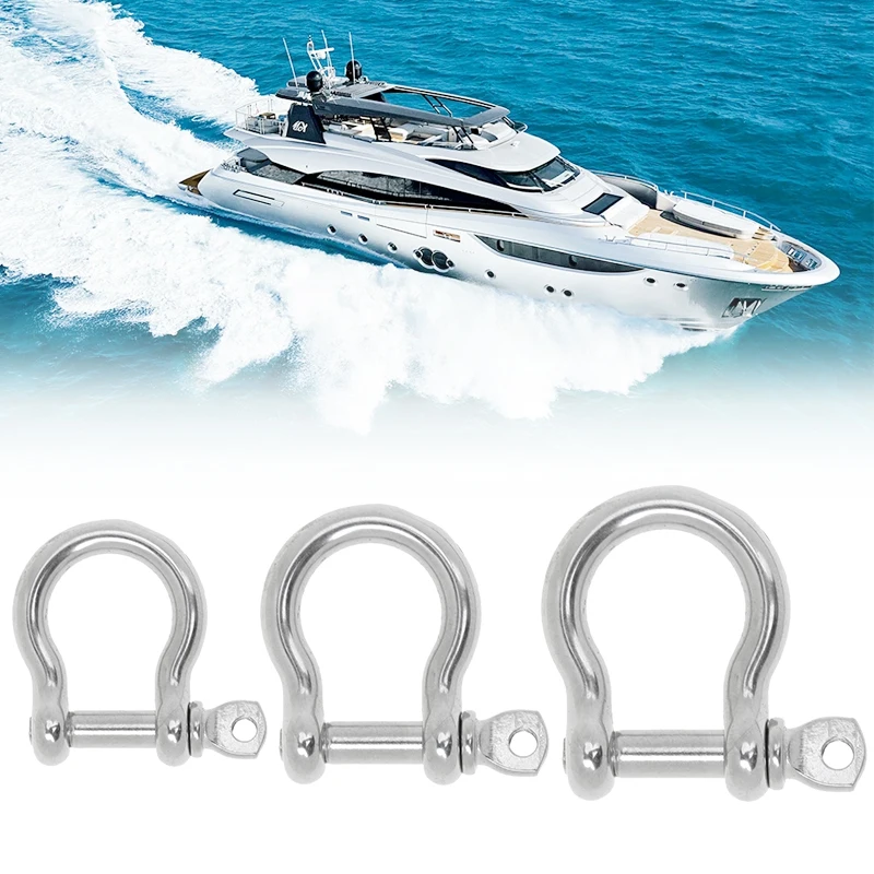 

3 Pcs Boat Bow Shackle With Screw Pin Anchor Shackle Stainless Steel For Yacht/Canoe/Speedboat M4/M5/M6 Boat Accessories Marine