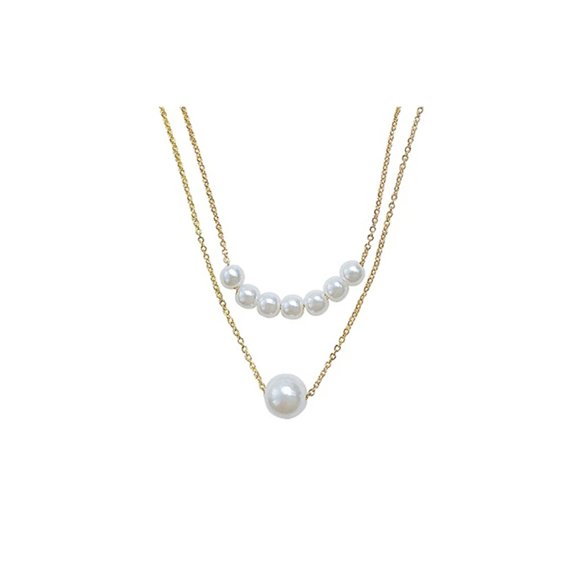 

Fashion Jewelry Girl Vintage Pearl Necklaces Prom Accessories Multilayer Chokers For Women French Romantic Style Clavicle Chain