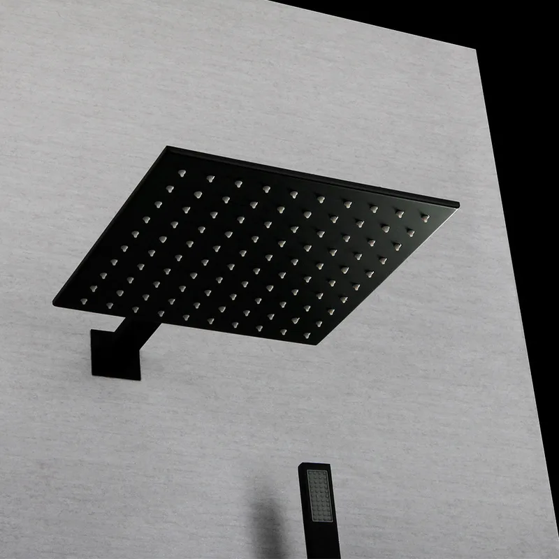 Съемный Черный полностью медный светодиодный светильник для душа