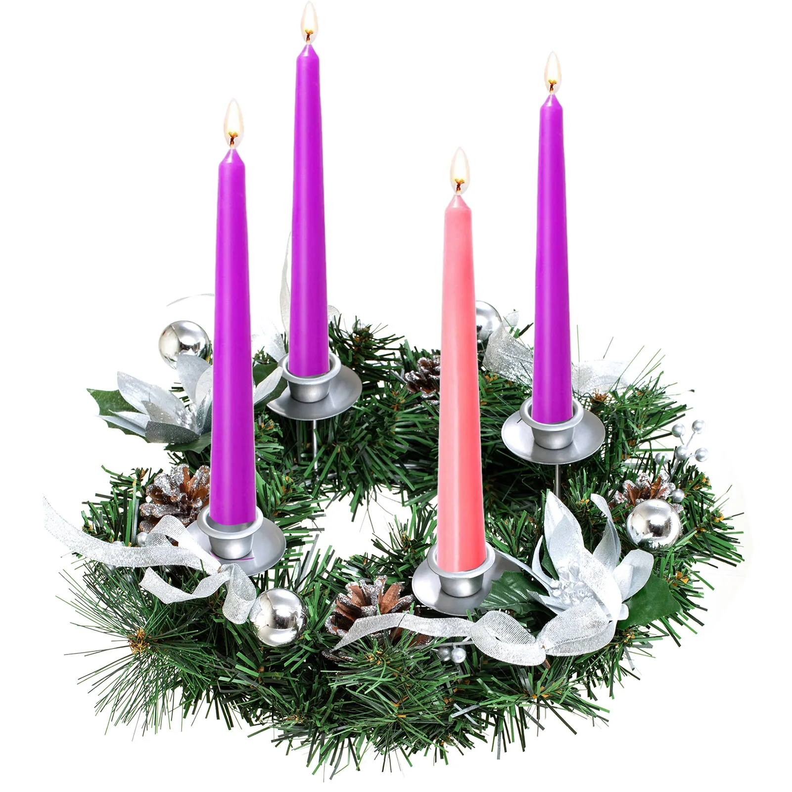 

Christmas Advent Wreath Candlestick Christmas Decorative Wreath Candle Holder Home Window Wall Decoration Table Ornaments