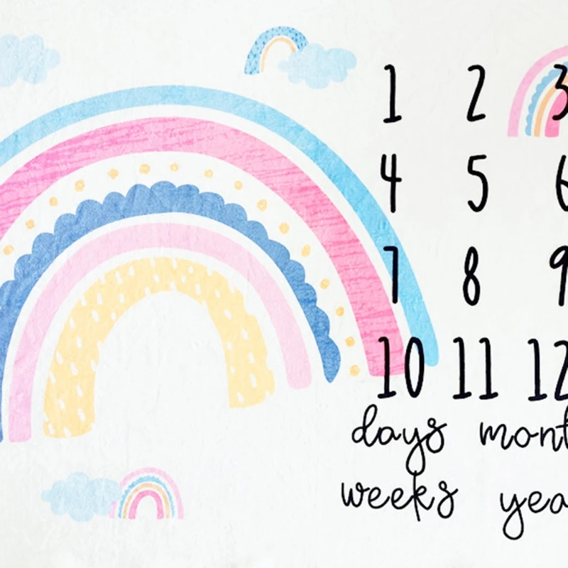 

1pcs Baby Monthly Record Growth Milestone Blanket Newborn Photography Props Accessories Creative Background Cloth
