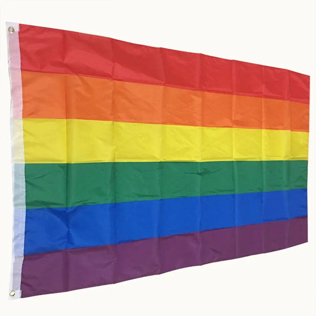 1 Pcs LGBT Flag For Lesbian Gay Pride Colorful Rainbow Home Decor Friendly 2 Size | Дом и сад