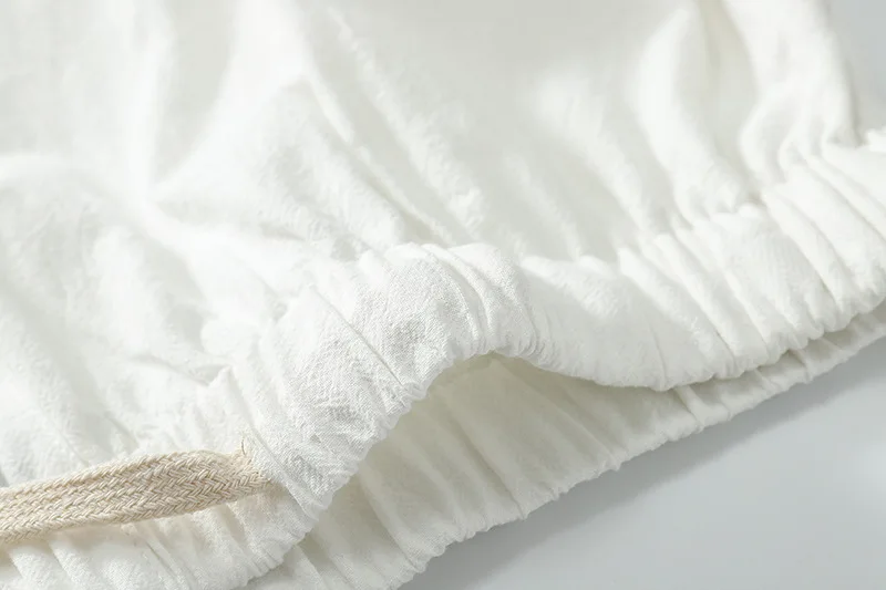 

Cotton Linen Short-sleeved Nine-point Pants Suit Male Loose Large Size V-neck T-shirt Summer Tide Leisure Sports Two-piece Suit