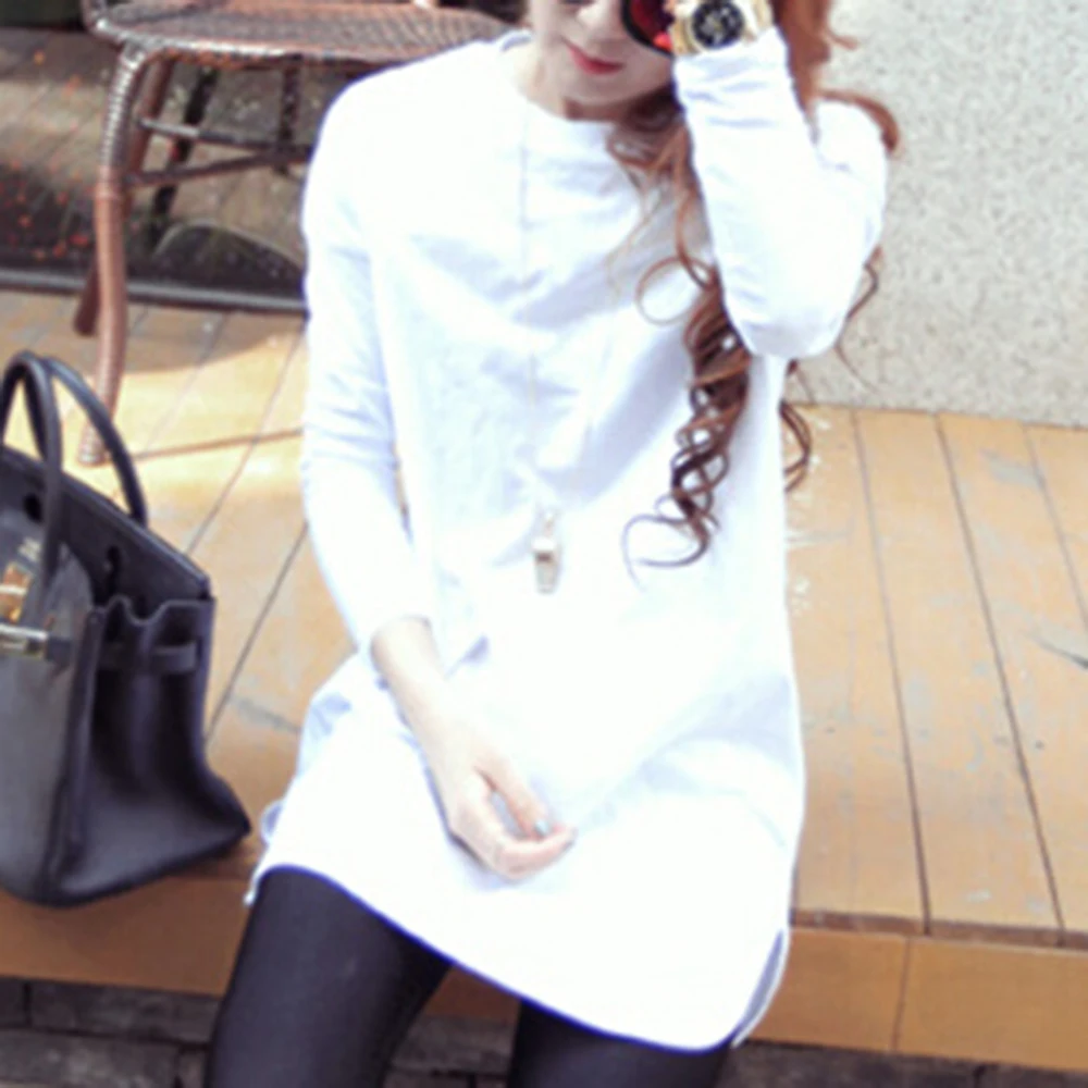

White Long Sleeved T-shirt Women's Tops For Spring And Autumn New Slimming Inner Shirt Wear Female Basic Bottoming Shirts