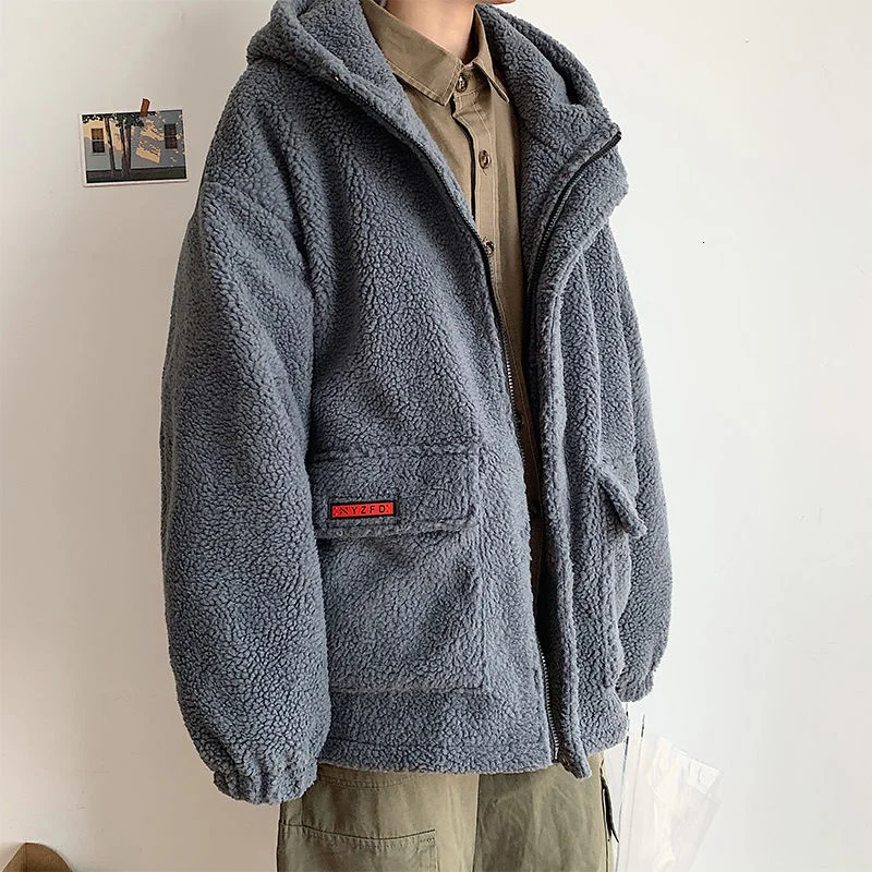 Зимние мужские повседневные куртки 2021 пальто из овечьей шерсти утепленные парки
