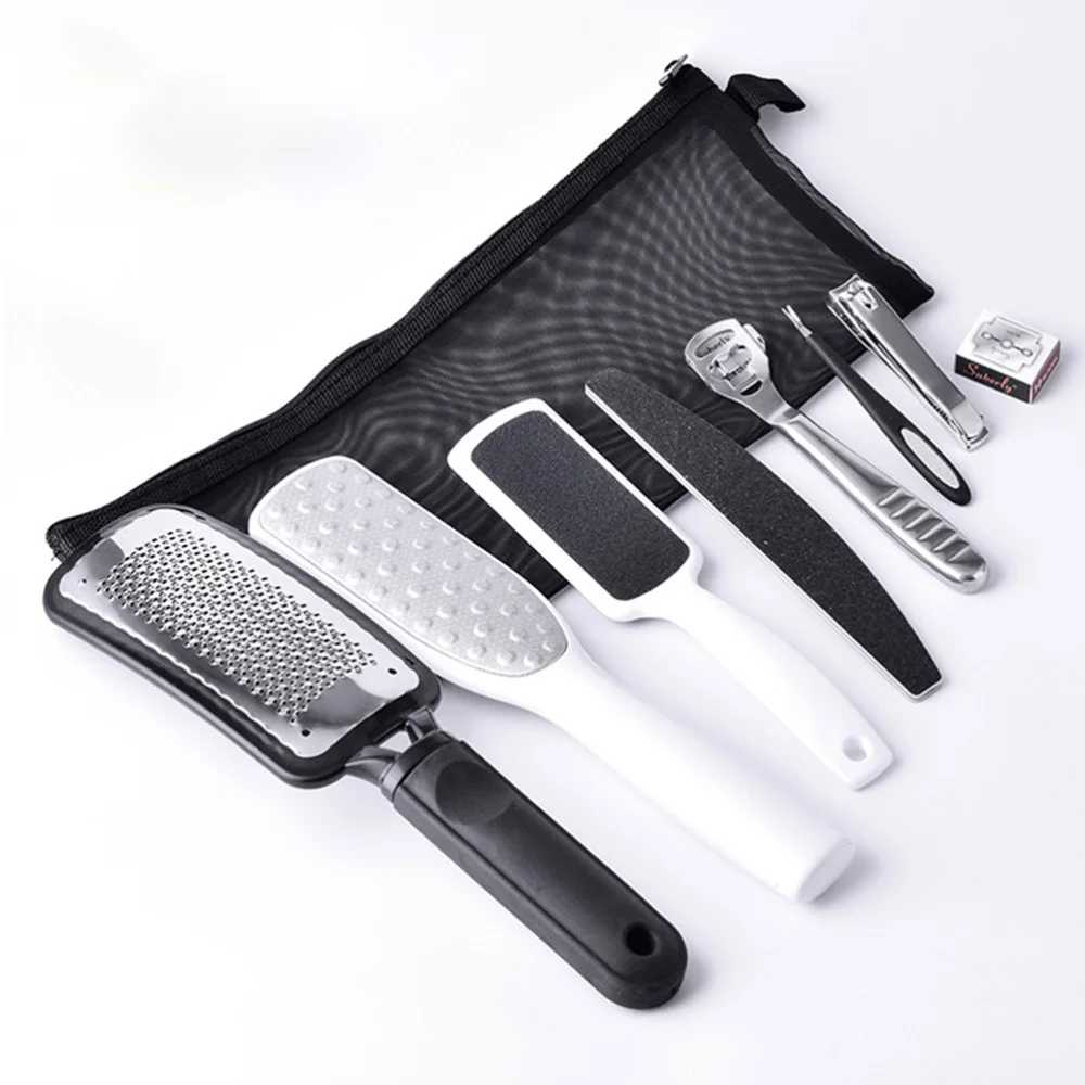

1 Set Nail Clippers Pedicure Kit with Mesh Bag Nail Clippers Dead Skin Cutter Foot File Foot Grinder Kit Sturdy Manicure Tool Ki