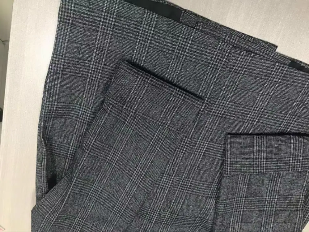 2019 New Autumn Women Jacket Double-row two-grain plaid suit jacket outwear casual turn down collar office blazer CA3463 | Женская