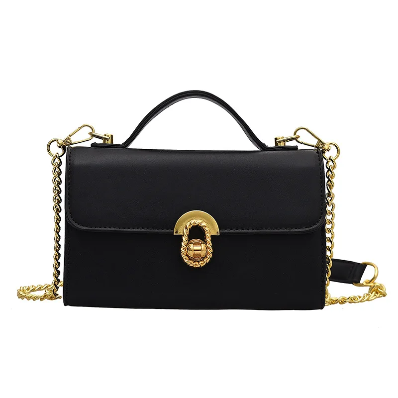 

French niche bag female 2021 new trendy fashion chain messenger bag portable lock single shoulder small square bag