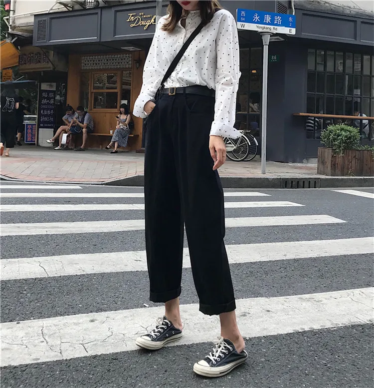 Джинсы женские Kawaii милые универсальные простые Harajuku уличная мода повседневные с высокой талией свободные джинсовые женские брюки шикарные