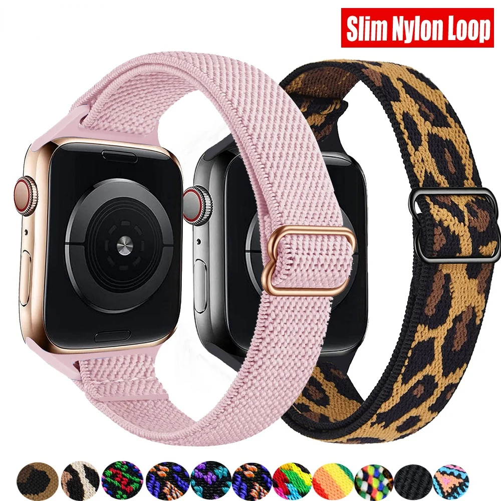 

Scrunchie Strap for Apple watch band 44mm 40mm 38mm 42mm Adjustable Elastic Nylon solo Loop bracelet iWatch series 3 4 5 6 se