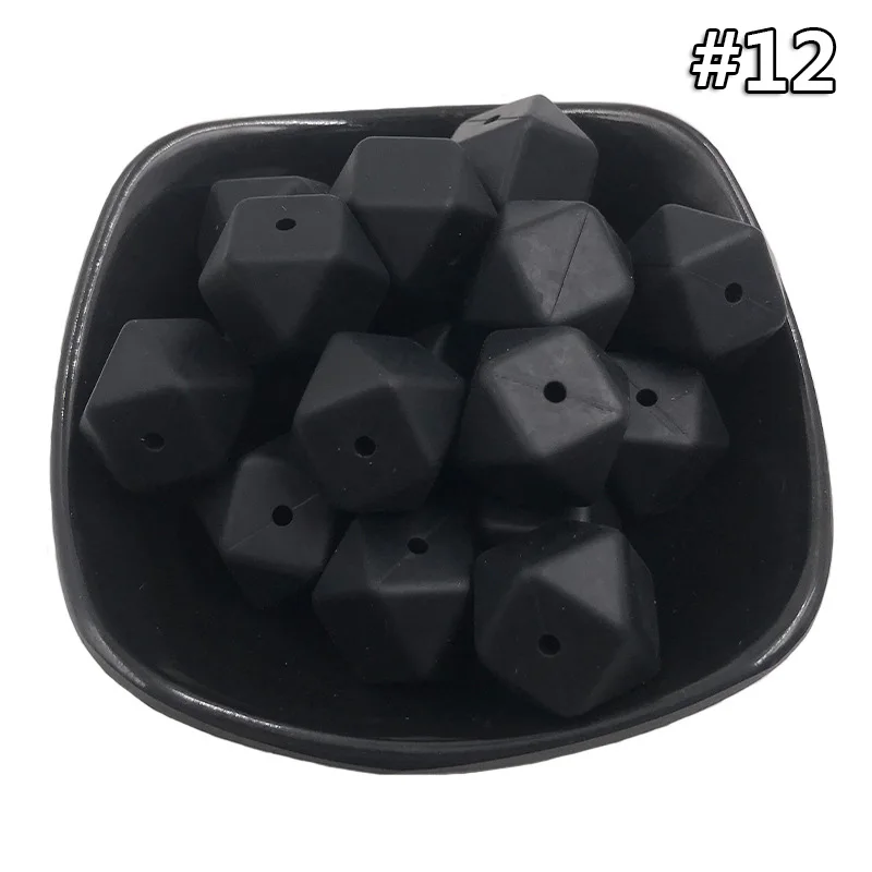 5PCS Beads 12 5 шт./компл. силиконовые шестигранные шарики 17 мм Силиконовые Шарики фитинг BPA бесплатно пищевого качества детские жевательные прорезыватели Прорезыватель Соска клип игрушка - Цвет: 5PCS Beads 12