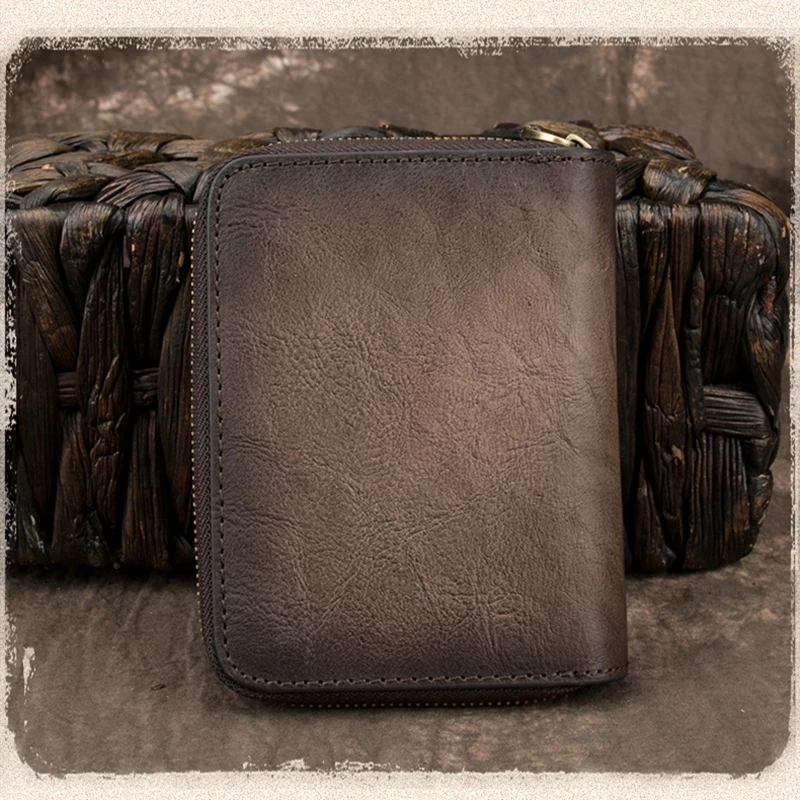 

Volasss Women's Wallet Genuine Leather Short Wallets For Ladies Vintage Coin Purse For Women Female Two Folds Card Holder 2021