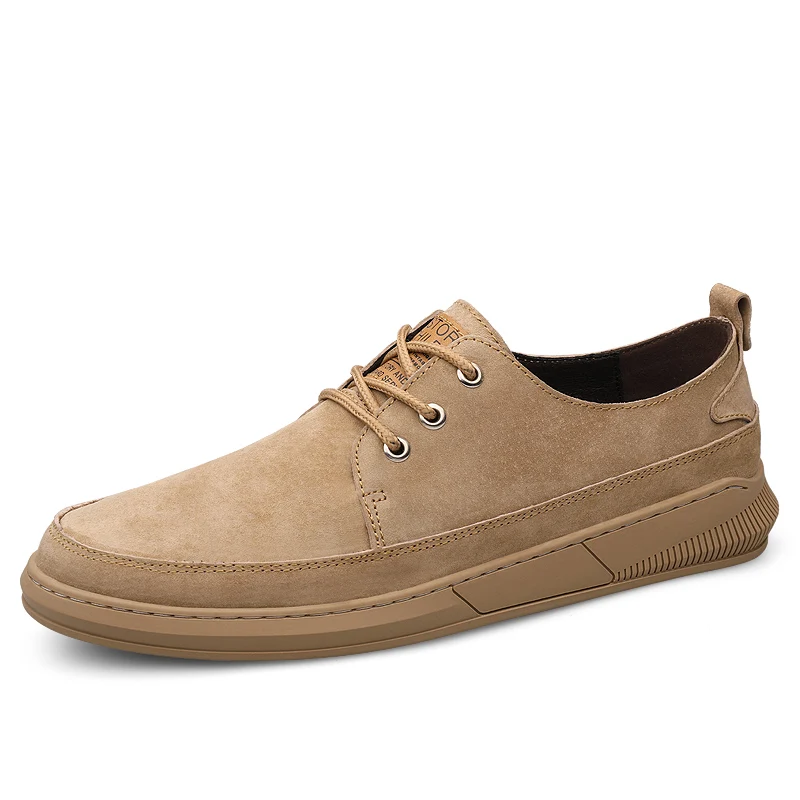 

Male Leisure Shoes Casual Board Shoes Mens Genuine Leather Designer Shoes Men Lace Up Brand Brown Trendy Street Youth Sneakers