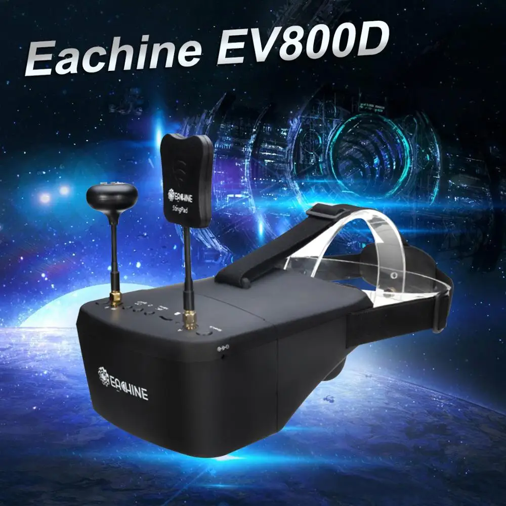 Eachine-gafas FPV de diversidad para Dron teledirigido, auriculares de v&iacute;deo HD, DVR, 5,8G, 40 canales, 5 pulgadas, 800x480-0