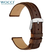 wocci vintage brown leather strap 18mm 20mm 22mm christmas gift for men women replacement watchband watches bracelet