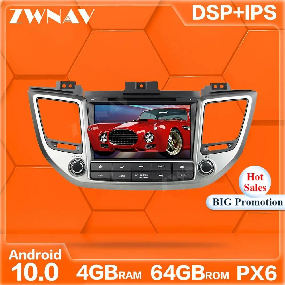

PX6 Android 10 Car Multimedia Player For Hyundai Tucson IX35 2014 2015 2016-2018 car GPS Navigation Audio Radio stereo head unit