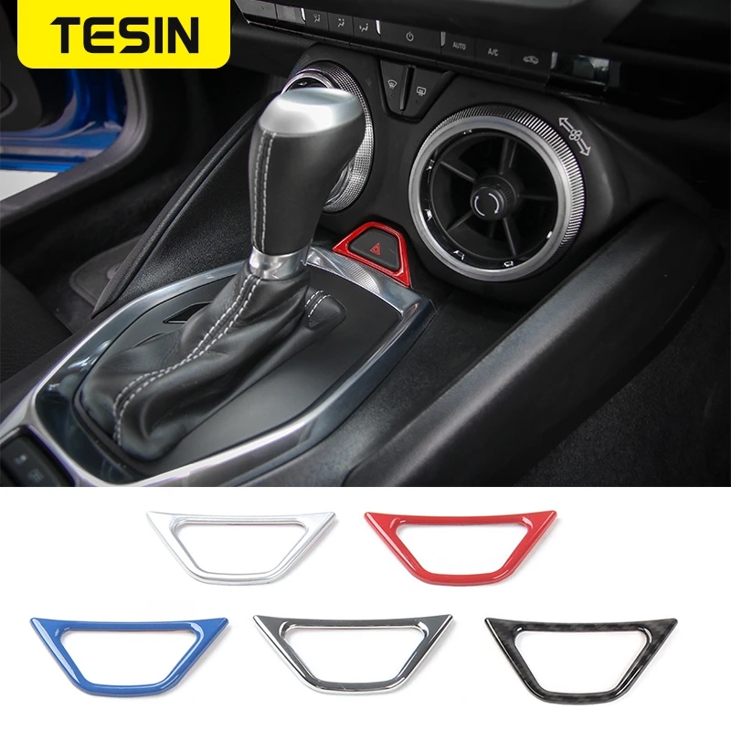 

TESIN ABS Emergency Light Button Frame Cover Trim for Chevrolet Camaro 2017+ High Quality Car Interior Moulding Accessories