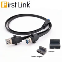 frist link cconnector usb 3 0 panel mount dual port usb 3 0 female threaded panel mount to the motherboard 20pin pin flat cable