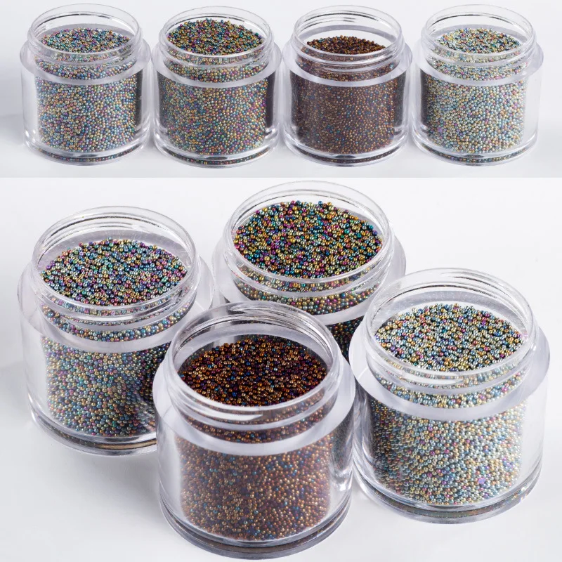 1Jar 0 8 мм 3D Мини стеклянный шар Икра микро бусины для украшения ногтей 15 г