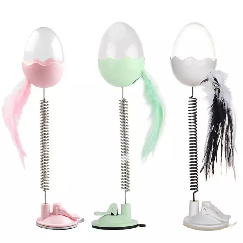 Забавные интерактивные игрушки для кошек с светодиодный светильник перьями