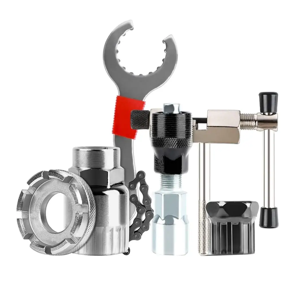 

Set of 6pcs Bike Chain Wheel Repair Tools Set Flywheel, Sprocket, BB Remover, Chain Whip Cutter