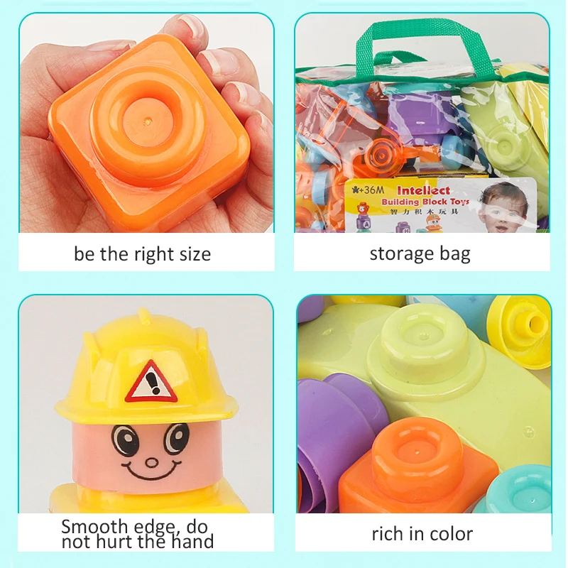 

60PCS DIY Building Blocks Bulk Sets City Creative Classic Technic Bricks Creator Toys For Toddlers 1-3Y Christmas Gift New