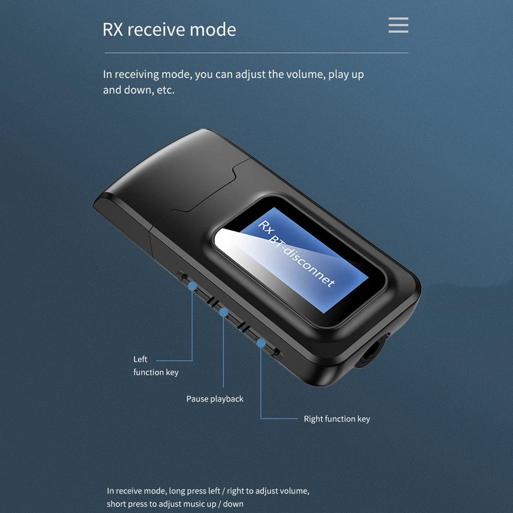 Ollivan Bluetooth 5 0 адаптер беспроводной ЖК дисплей USB приемник музыкальный аудио