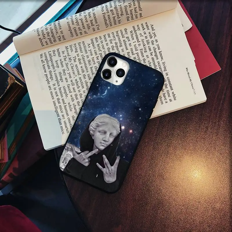 

Statue Art David Medusa Starry sky Phone Case for iPhone 11 12 pro XS MAX 8 7 6 6S Plus X 5S SE 2020 XR Soft silicone