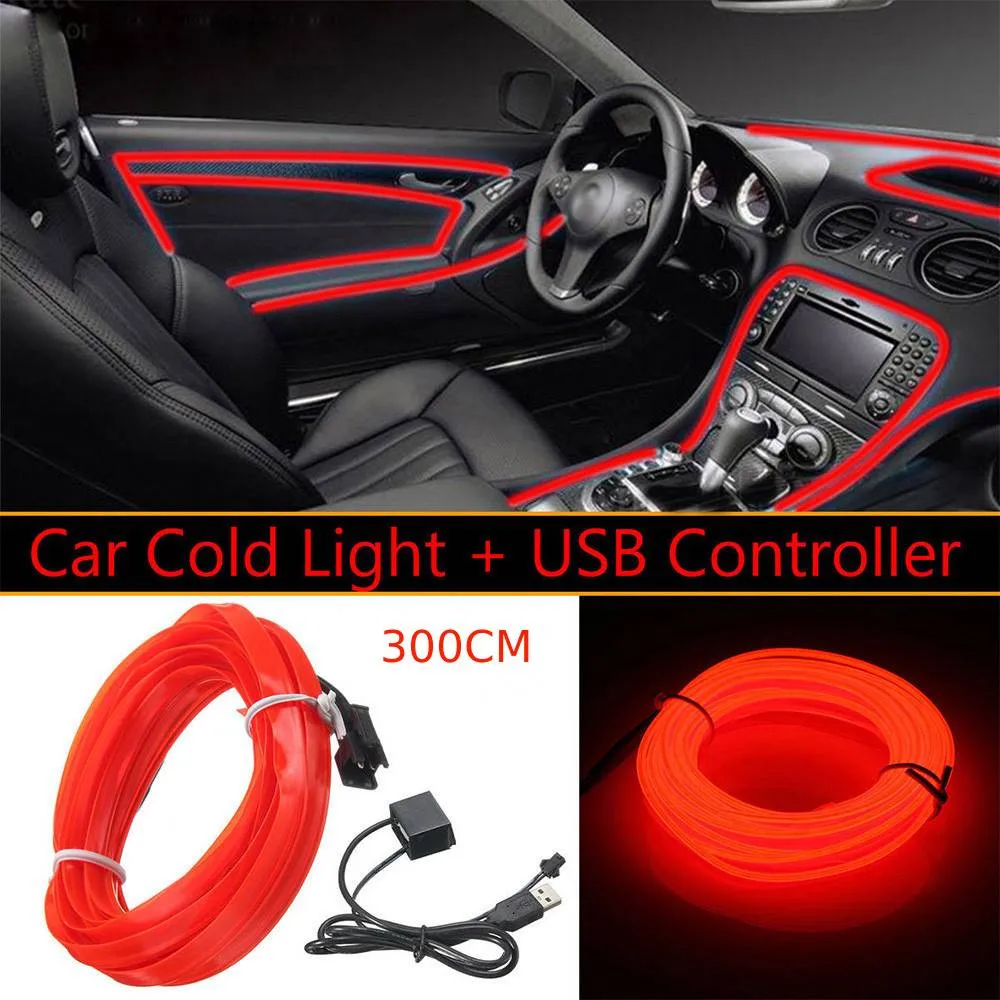 

Auto Glow Trim LED Wire with 5V EL Foldable String Strip USB Decoration