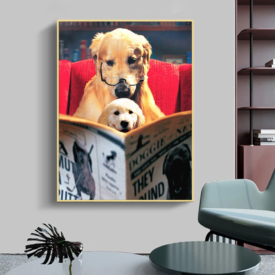 5D алмазная картина полная круглая собака читается изображение страз вышивка