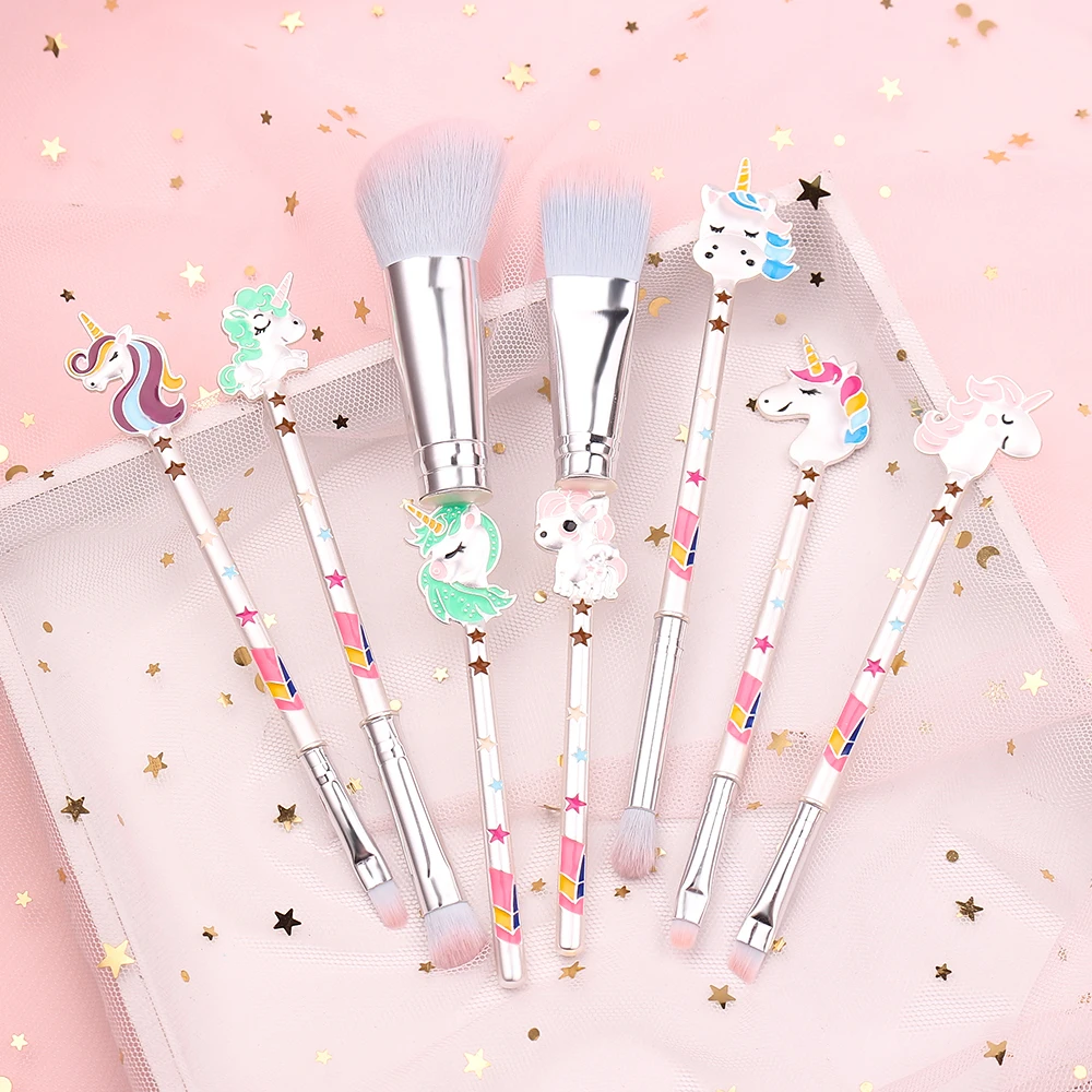 Бесплатная доставка набор кистей для макияжа с единорогом пудра основа теней