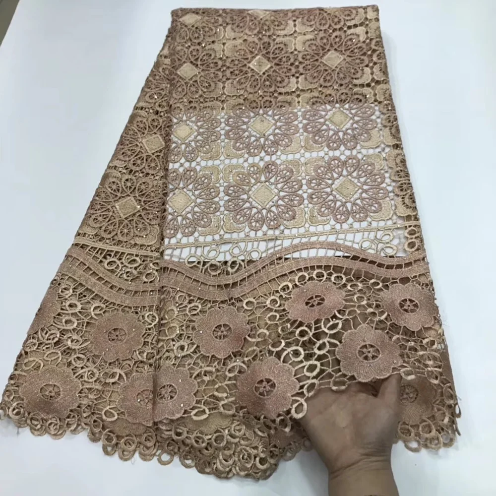 New Arrives 2020 Nigerian cord lace net mesh fabric African Stones Guipure Fabric For Evening Party Dresses | Дом и сад