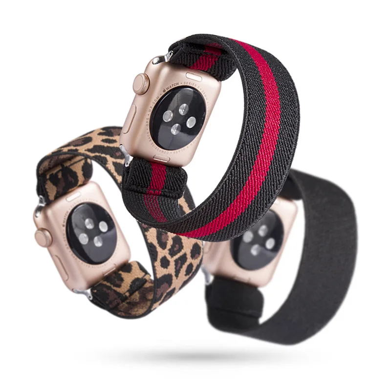 Новинка 2020 леопардовый дизайн эластичный ремешок для часов Apple watch 1/2/3/4/5