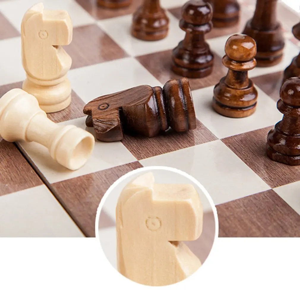 Забавный складной деревянный Международный шахматный набор настольная игра