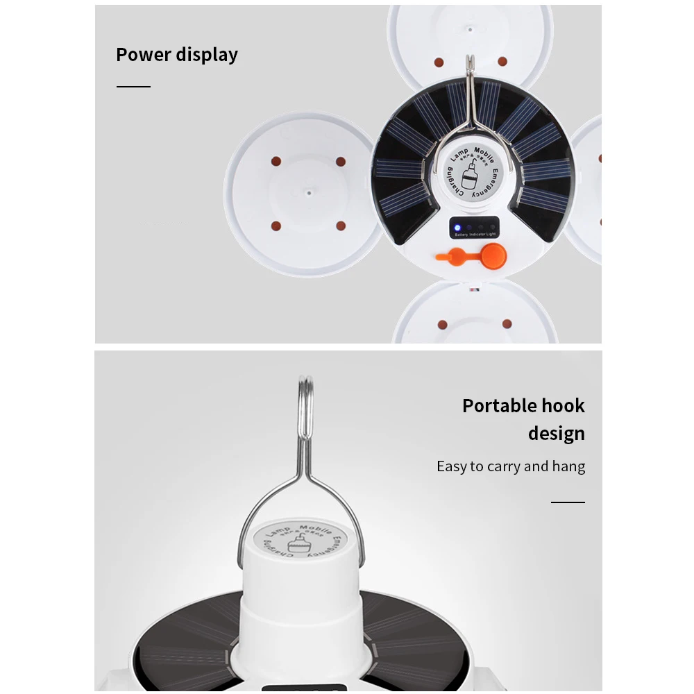 СВЕТОДИОДНЫЙ Ночник светильник переносная лампа на солнечных батареях складной