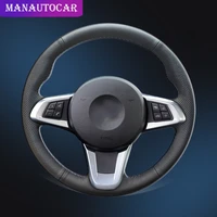 auto braid on the steering wheel cover for bmw z4 e89 2009 2010 2011 2012 2013 2014 diy interior car wheel covers car styling