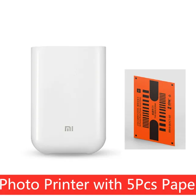 Printer Xiaomi Mijia AR принтер 300 точек/дюйм портативный фото мини карман с DIY поделиться 500 мАч принтер с картинками Карманный работа с приложением Mijia - Цвет: Printer