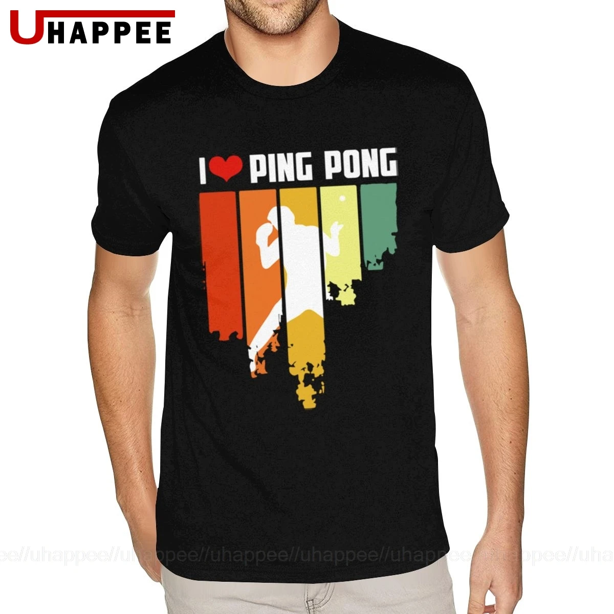 Футболка мужская Винтажная с принтом Я люблю пинг понг|Мужские футболки| |