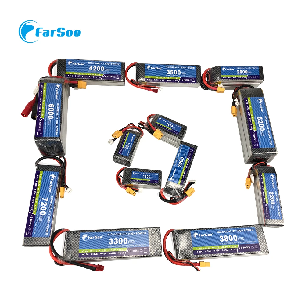 Farsoo 2 шт. упаковка 2S 7 4 V 1800mAh батарея 25C 35C 60C для RC игрушки Дрон вертолет самолет