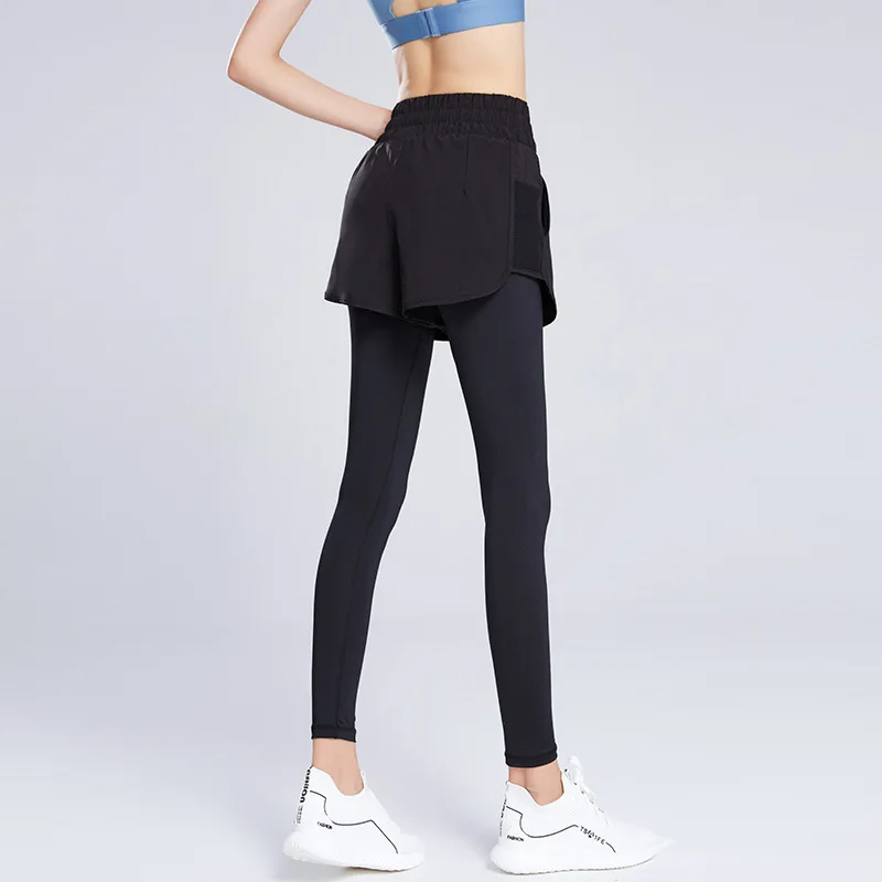 Новинка 2019 женские штаны для бега 2 в 1 спортивные фитнеса облегающие эластичные