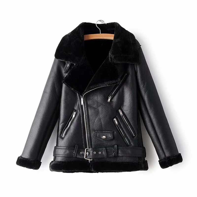 ZXQJ fashion women black PU leather-clad 2020 cool new lady zipper jackets streetwear female sashes suits moto girls chic sets