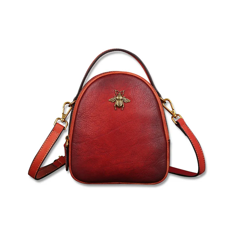

Bestform 2021 New Retro Handmade Genuine Leather Women Handbag Small Bag Solid Color Leisure Cowhide Shoulder&Crossbody Bags