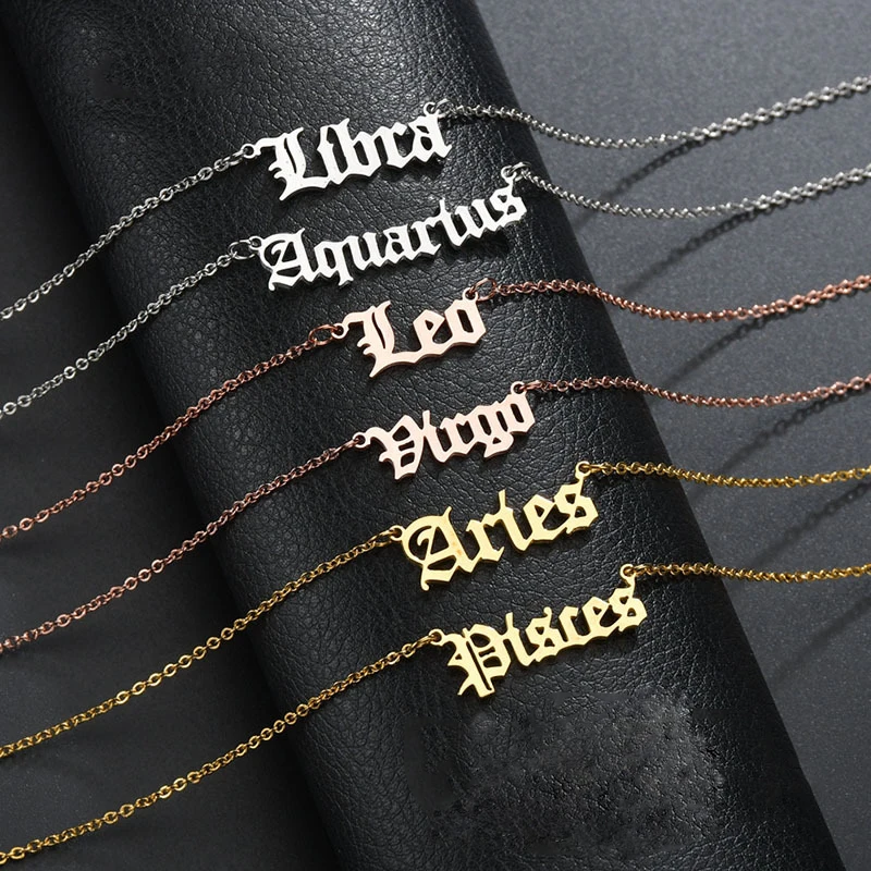 Женское ожерелье с подвеской в виде букв 12 созвездий | Украшения и аксессуары